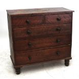 A 19th century chest of two short and three long drawers (for restoration).