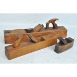 Three woodworking planes, one stamped for Mathieson & Son of Glasgow and the others indistinct,