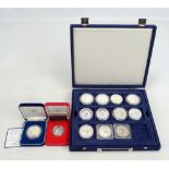 Ten Australian 999/fine silver dollars with kookaburras or kangaroos to reverses,