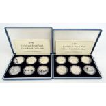 Two cased 1994 Caribbean Royal Visit 925 silver proof six coin sets issued by the Royal Mint,