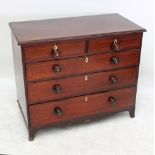 A mahogany chest of two short over three long drawers, 88 x 105cm.