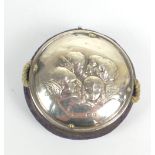 WILLIAM COMYNS & SONS LTD; an Edward VII hallmarked silver mounted circular pin cushion,