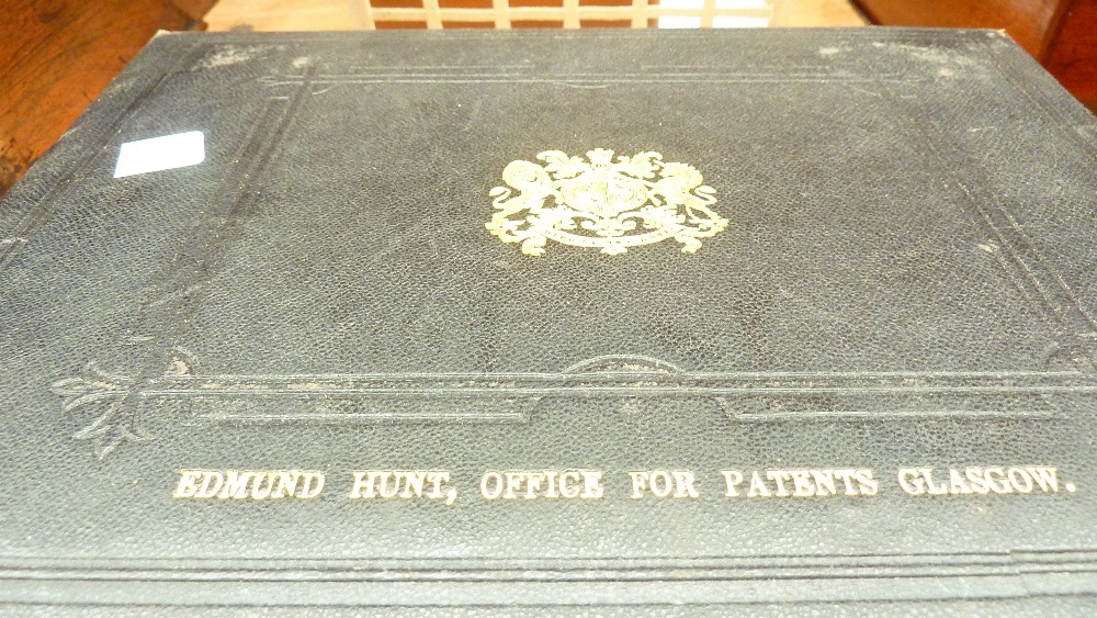 A wooden deed box with tooled leather top bearing impressed gilt royal crest and inscribed 'Edmund - Image 2 of 3