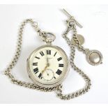 YEWDALL OF LEEDS; an early 20th century hallmarked silver open face key wind pocket watch,