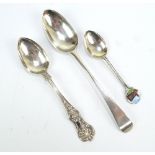 W JENKINS; a Victorian hallmarked silver single stuck King's pattern teaspoon, Glasgow 1861,