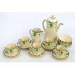 A Royal Doulton six setting Countess pattern Neoclassical coffee set comprising six cups and