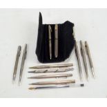 A Sheaffer sterling silver fountain and ball pen set,