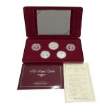 A Royal Australian Mint 'The Royal Ladies' 925 silver four coin and medallion set with paperwork,