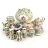 A group of Noritake relief moulded floral decorated wares,