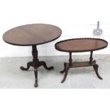 A George III mahogany snap-top breakfast table on vase turned tripod base, 71.