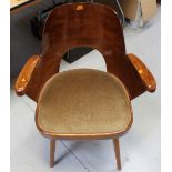 An early-to-mid 20th century bent laminate armchair designed for Ligna by Oswald Haerdtl,