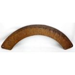 An original large train or railway shed curved name plate,