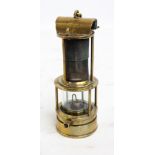 JOHN MILLS OF NEWCASTLE-UPON-TYNE; a Clanny type miner's safety lamp with screw lock and open gauze,