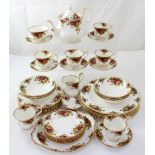 A quantity of Royal Albert 'Old Country Roses' tea and dinnerware, comprising six dinner plates,