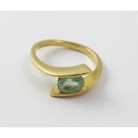 An 18ct gold 'Paraiba' tourmaline ladies' dress ring, size N, approx 4g, with certificate.