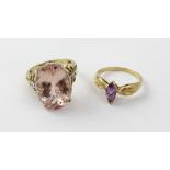 A 9ct gold 'Medina Morganite' and diamond ladies' dress ring,