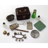 A small collectors' lot to include a red leather, satin-lined jewellery box,