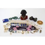 A quantity of vintage costume jewellery, mainly necklaces, earrings etc,