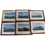 After Robert G Lloyd; six limited edition maritime prints, all framed and glazed.