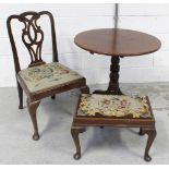 A late 19th/early 20th century mahogany circular side table on baluster column to tripartite