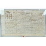 A 1692 dated indenture with red seal and details verso,