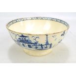 An 18th century Liverpool pottery bowl painted with the 'Cannon Ball' pattern,