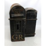 An early 20th century cast iron post box by WT Allen & Co, London, inscribed 'GR',