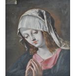 19TH CENTURY CONTINENTAL SCHOOL; oil on canvas, study of Mary Magdalene praying, unsigned,