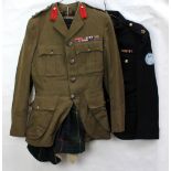 A Royal Scots officer's dress uniform comprising jacket with ribbon bars and internal label for Wm.