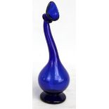 A 19th century Bristol blue glass eye bath with bulbous body and spreading circular foot with