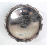 BARKER BROS SILVER LTD; a George VI hallmarked silver circular comport,