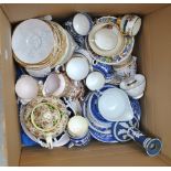 A mixed group of ceramics including Tuscan China teacups and saucers,