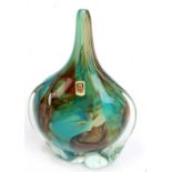 A Mdina glass flat bottle vase, height 21cm.