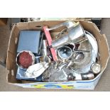 A quantity of electroplated items to include trays, bread basket, bottle coaster,