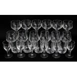 A collection of various Stuart Woodchester pattern glasses (23).