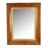 A late 19th century rectangular mirror with rosewood veneer, 69 x 55.5cm.