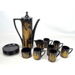 A Portmeirion 'Phoenix' pattern coffee set.