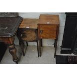 A 19th century pot cupboard, height 78cm, and another later cupboard (2).