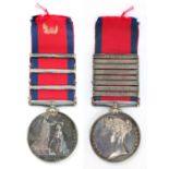 A Military General Service Medal awarded to John Wilkinson 7th Foot with eight bars for Toulouse,