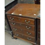 An 18th century oak chest of four long drawers with moulded fronts.