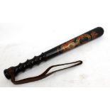 A George V Special Constable's truncheon for Kirkcaldy with gilt and red WWI commemorative