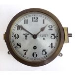 A Third Reich Kriegsmarine brass cased clock,