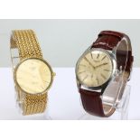 LONGINES; a 1970s 9ct gold gentleman's 'Presence' wristwatch,