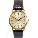 OMEGA; a gentleman's vintage Automatic two tone stainless steel wristwatch with date aperture,