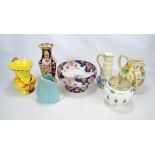 A small group of various ceramics to include HJ Wood Ltd 'Indian Tree' pattern decorated jug,