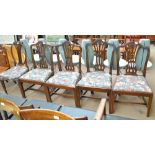 A set of five Hepplewhite style mahogany dining chairs (4+1) (5).