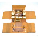 An early 20th century gentleman's leather cased vanity set' IC Vickery,