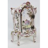 A late 18th century French faience tin glazed armoire,