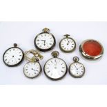 A mixed lot of silver pocket watches for restoration to include a Victorian hallmarked example,