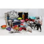 A quantity of mid to late 20th century metalware, glassware and utilitarian objects.